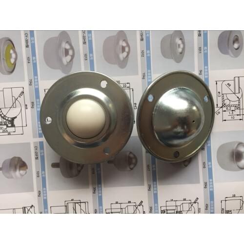 1/2pcs 30mm 1-1/2" CY-30B B Type UFO Flying Saucer Type Metal Nylon Ball Metal Transfer Bearing Unit Conveyor Roller Wheels 45kg