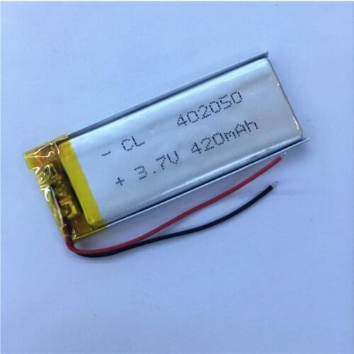Dinto 1pc 420mAh 3.7V 402050 Li-ion Lithium Polymer Battery Replacement Li-po Batteries for MP3 MP4 MP5 Bluetooth Headset