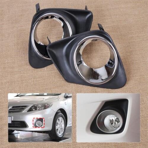 2pcs Black Plastic Front Right & Left Bumper Fog Light Lamp Cover Grille Grill Fit for Toyota Corolla 2011 2012 2013