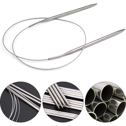 43/60/120cm Stainless Steel Ring Needle Knitting Needles Sweater Weaving Tools DIY Knit Accessories Crochet Needle Knitting Tool
