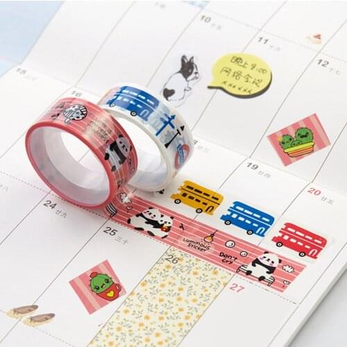 5pcs/pack of cartoon colored paper water tape DIY decorative scrapbook label B notebook masking tape school supplies