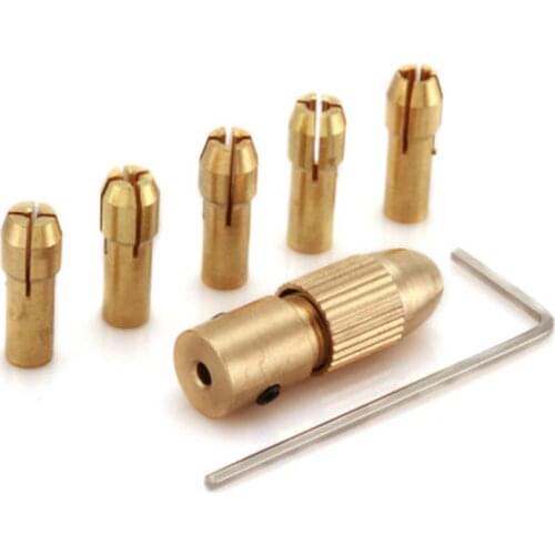 7pcs/set 2.35mm Brass Dre-mel Collet Mini Drill Chucks For Electric Motor Shaft Drill Bit Tool Drill Chuck Adapter