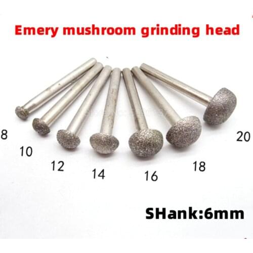 1Pcs 6mm Shank Diamond Grinding Head Cutter Burs Rotary Tool Abrasive Carving Polishing Spherical Coated Mounted Spheres Burr