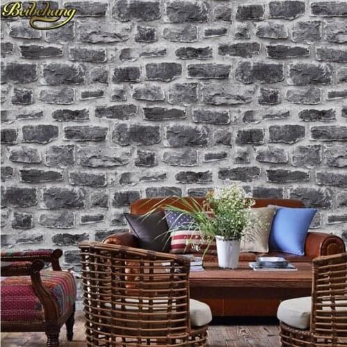 Beibehang Vintage 3D Faux Bricks Wallpaper Roll Vinyl Retro Industrial Loft Wall Paper Gray Waterproof wall papers home decor