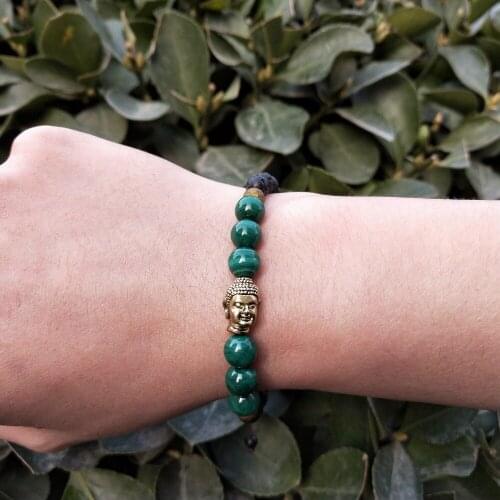 Lii Ji Natural Malachite Bronzite Lava Beads Buddha Diffuser Bracelet For Women Man Jewelry Dropshipping