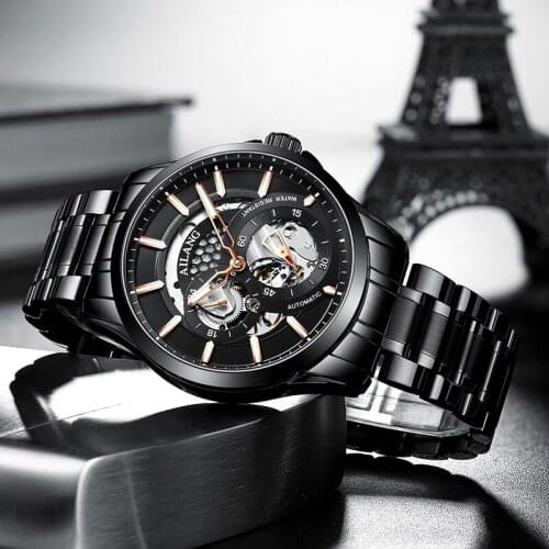 AILANG Automatic Watch Men Mechanical Watches Top Brand Luxury Stainless Steel Waterproof Clock Male Business Relogio Masculino