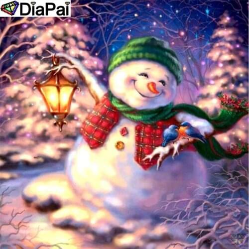 DiaPai Diamond Painting 5D DIY 100% Full Square/Round Drill "Snowman scenery" Diamond Embroidery Cross Stitch 3D Decor A26795