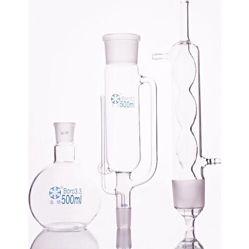 Extraction apparatus,with bulbed condenser and ground glass joints,Flask capacity 100ml/150ml/250ml/500ml/1000ml/2000ml/3000ml