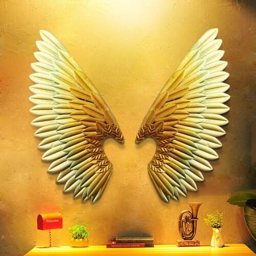 Industrial wind iron wall decor Retro nostalgia nordic girl room decoration accessories Angel wings vintage Bar sitting decor