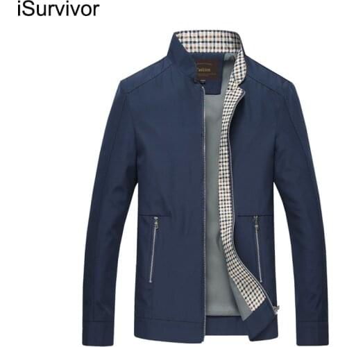 ISurvivor 2021 Men Autumn Jackets and Coats Jaqueta Masculina Male Causal Fashion Slim Fitted Large Size Zipper Jackets Hombre