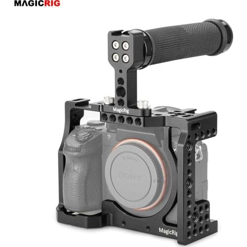 MAGICRIG Camera Cage with Top Handle Grip for Sony A7RIII /A7III /A7SII /A7M3 /A7RII /A7II Camera To Quick Release Extension Kit