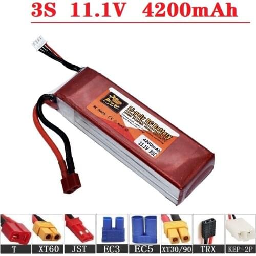 11.1v 4200mAh 35C Lipo Bettary for Rc Helicopter Car boat Airplane toys Robots 11.1v Rechargeable Li-Polymer battery 3s battery