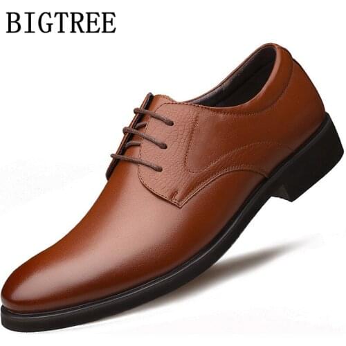 Business Shoes Men Formal Brand Mens Formal Shoes Genuine Leather Italian Brown Dress Oxford Shoes Men Elegant Zapatilla Hombre
