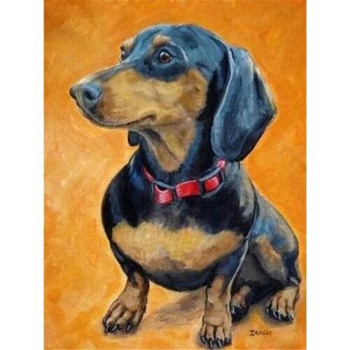 Animal Dachshund DIY Cross Stitch 11CT Embroidery Kits Needlework Craft Set Cotton Thread Printed Canvas Home Wholesale