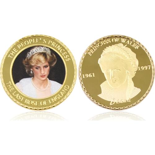 The Last Rose of Diana 20th Anniversary 24k Gold Coin Commemorative Royal In Memory Souvenir Coins Holiday Gifts
