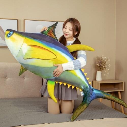Pretty Cartoon Tuna Pillow Plush Toy Kawaii Marine Life Kids Children Girls Birthday Holiday Gifts Sofa Cushions