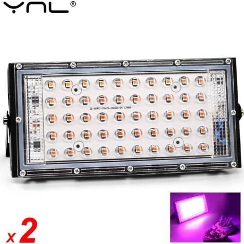 2Pcs/lot 50W LED Plant Growth Lamp 50W AC 220V Plant Floodlight Greenhouse Plant Hydroponic Plant Spotlight LED Grow Light Lamp