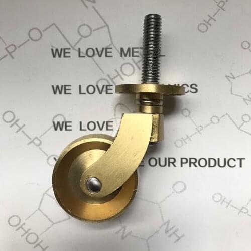 Antique Casters Wheels Vintage Brass Wheels Heavy Duty, M8 Screw Mounting, Wheel Diameter 32mm, for Furniture, Office Chairs