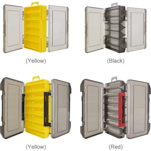 Double Sided Fishing Tackle Box 12 14 Compartments Bait Lure Hook Storage Box Fishing Accessories Plastic Storage Case