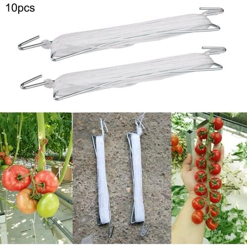 Iron Plant Vine Tie Support Tool For Garden Flower Vegetable 33ft Rope 10PCS Nylon Anti-crush Fruit Cherry V Type Twine On Hook