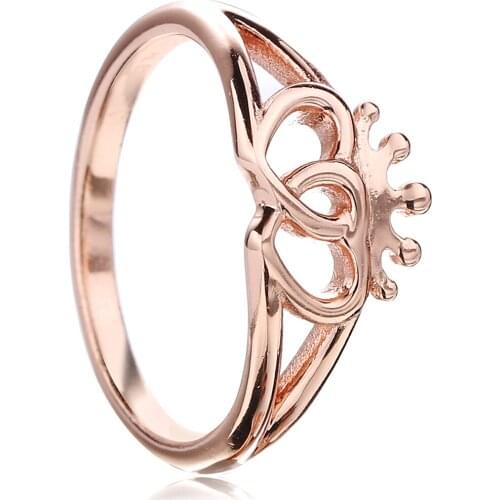 Ajax 925 Sterling Silver Crown Heart Ladys Wedding Finger Ring Famous Brand Fashion Jewelry