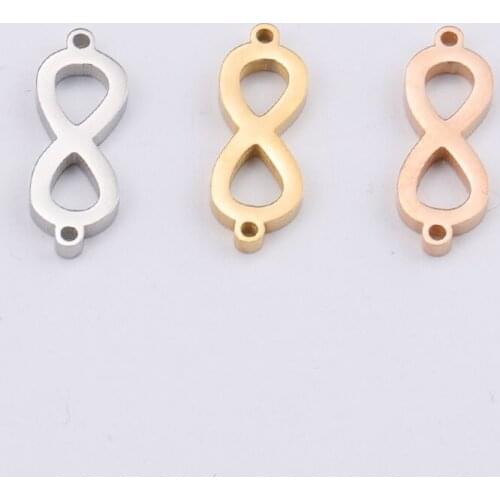 10PCS Mirror Polish Stainless Steel Hollow Infinity DIY Connector Charm Pendant Handmade Charms Jewelry Making