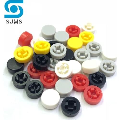 100Pcs 6X6X7.3mm A44 Color Round Tactile Push Button Switch Cap 4*8mm Micro button Cap Momentary Tact Cap