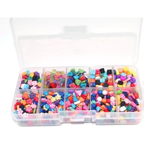 1000PCS Resin Buttons with Box Candy Colors Cartoon Resin Children Sewing Button for Cloth DIY Crafts Buttons Accessories