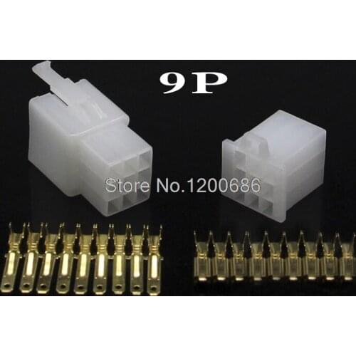 2.8mm 9 pin Automotive Motorcycle ebike car wire Connector Male Female cable terminal plug Kits