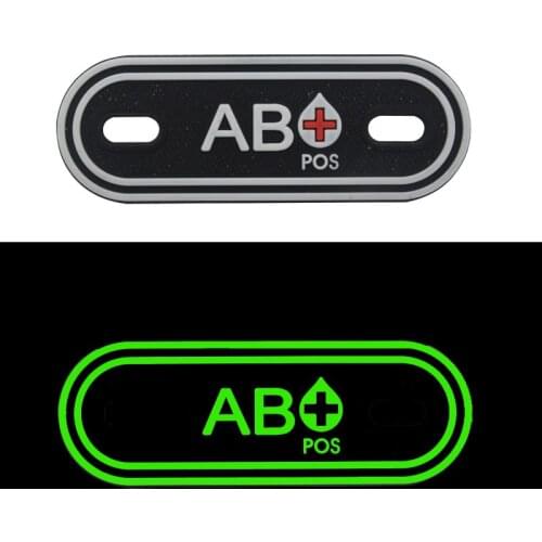 3D A + B + AB + O + Laces Blood Type Buckle Pendant PVC Label Stickers Outdoor Clothing Zipper Lanyard Moral Tactics Badge