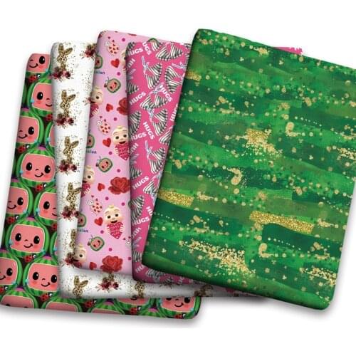 50*150cm New Rabbit Cartoon Pattern Printed Leather Polyster Cotton Liverpool Bullet Fabric for DIY Handmade Half Yards