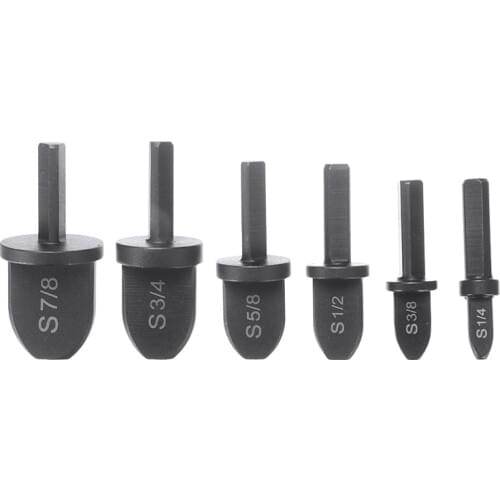 6pcs 7/8''-1/4'' Copper Pipe Swaging Tool Drill Bits Tube Expander Drill Bit Set 1/4"Hex Shank Install For Manual Electric Drill