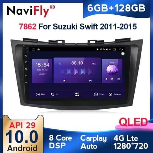 6G + 128G QLED 4G 2 din Android 10 Car DVD player for Suzuki Swift 2011-2015 Car Radio Multimedia Player GPS Navigation BT WIFI