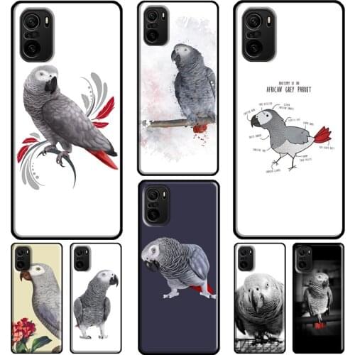 African Grey Parrot For Xiaomi Redmi Note 9 Pro Note8 8T 9S Note 10 Pro Case For Redmi 9T K40 9 9A 9C Cover