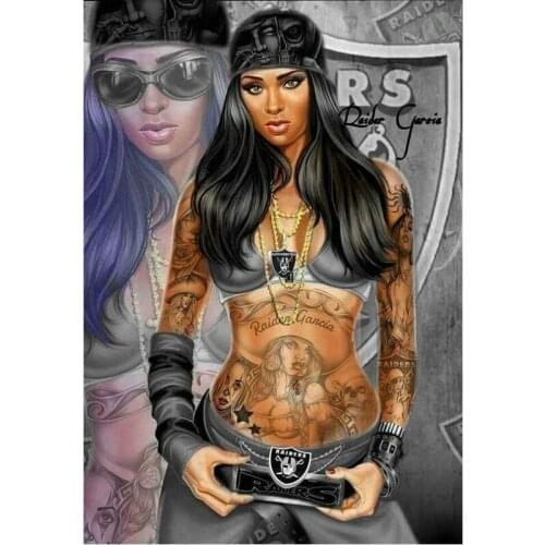 5D diy diamond painting mosaic drills embroidery pattern Tattooed woman 5d cross stitch kits room decoration wall stickers