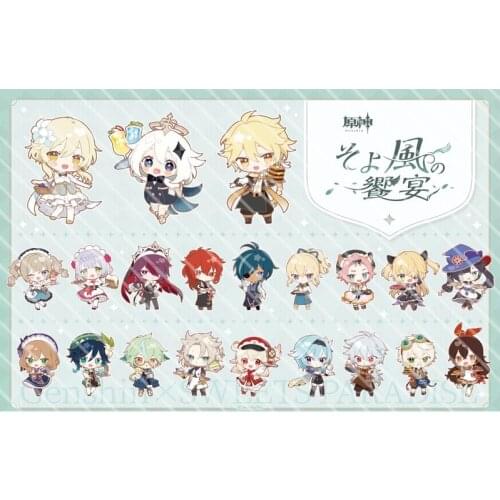 Anime Genshin Impact Barbara Gunnhildr Klee Barbatos Acrylic Figure Stand Display Keychain Model Plate Cosplay Desktop Decor