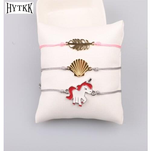 Stainless steel Wish Woven Adjustable Horse/leaf/eye Lucky Red String Bracelets Femme New Fashion Jewelry bungle bracelet