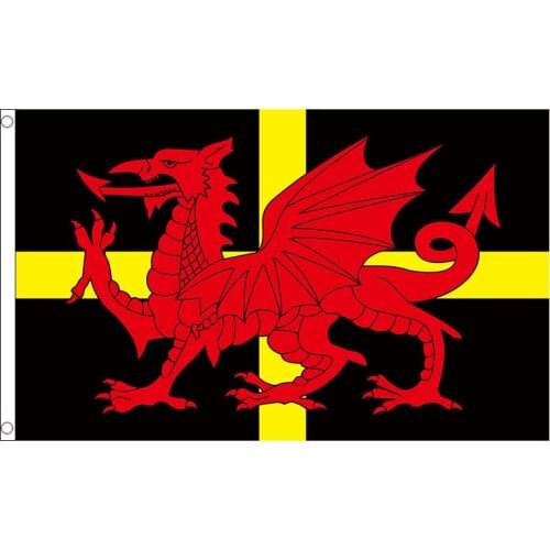 Xvggdg Saint Davids Day 90x150cm Wales Flag Welsh red United Kingdom union flag polyester Great Britain Banner