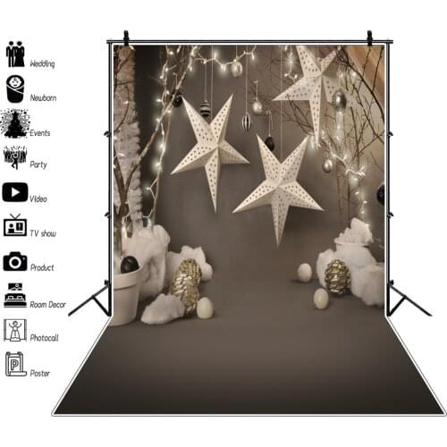 Laeacco Baby Shower Newborn Photographic Backdrops White Star Pattern Light Decor Poster Child Portrait Photocall Backgrounds