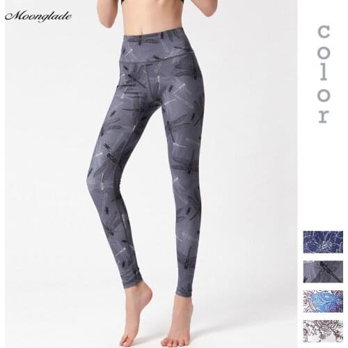 Moonglade Gym Leggings Yoga Pants 21 New Sports Fitness Running Women High Waist Lift Hip Digital Printing Tights Stretch