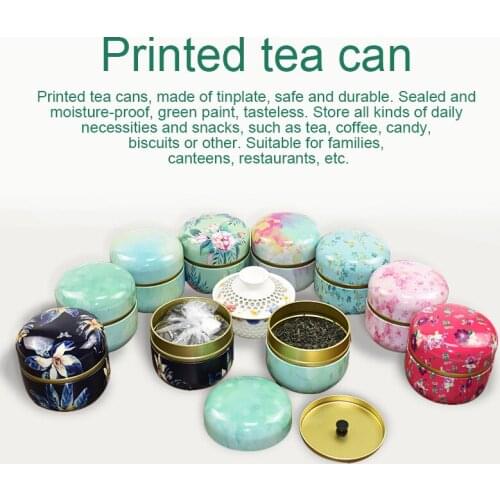 Multifunction Chinese Style Tea Caddies Round Metal Tea Box Jar with Lid pjop