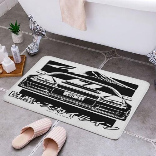 Skyline R34 GTR Front JPN Carpet Areas Rug Non-slip Floor Mat Rug 3D Printing Living Room Bedroom Door Mat Home Decoration