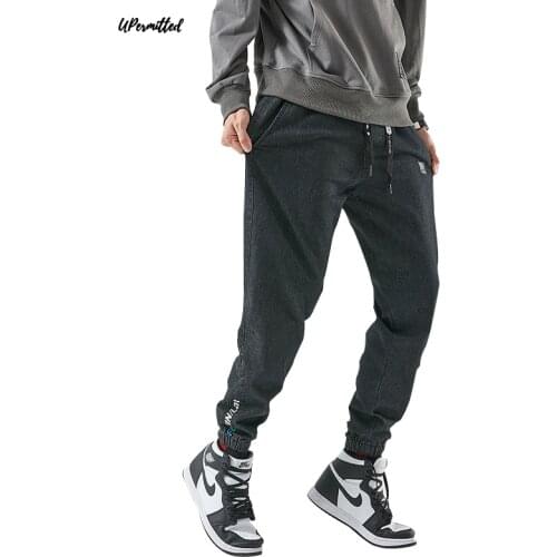 2021 Autumn Winter New Men Jeans Loose Elastic Casual Denim Man Pants Oversize Hip Pop Leggings Basketball Sports Male Bottom