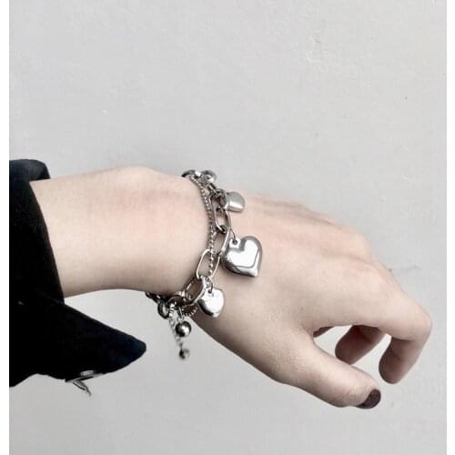 Punk Luxury Women Attract Each Other Creative Personality Couple Bracelet Men and Women Charm Girl Bracelet Jewelry Lover Gift