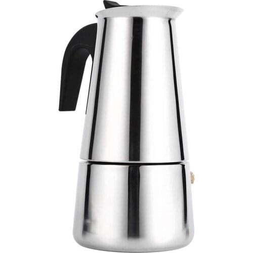 Stainless Steel Moka Latte Espresso Portable Coffee Maker Stovetop Filter Coffee Pots Percolator,300ML