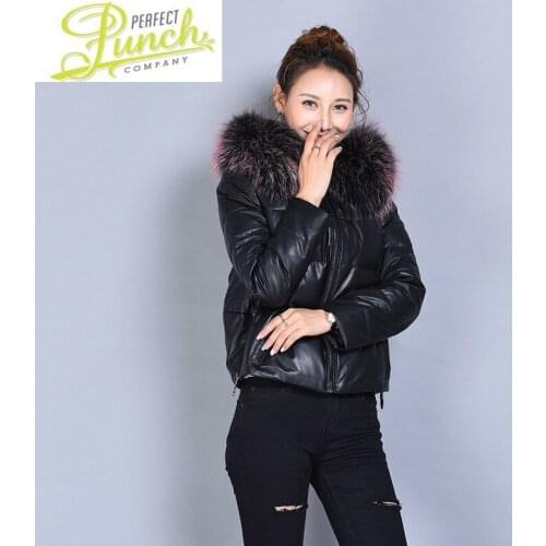 Sheepskin Coat Winter Real Women Korean Down Jackets Raccoon Fur Collar Genuine Leather Jacket Plus Size ML1729 MY2024