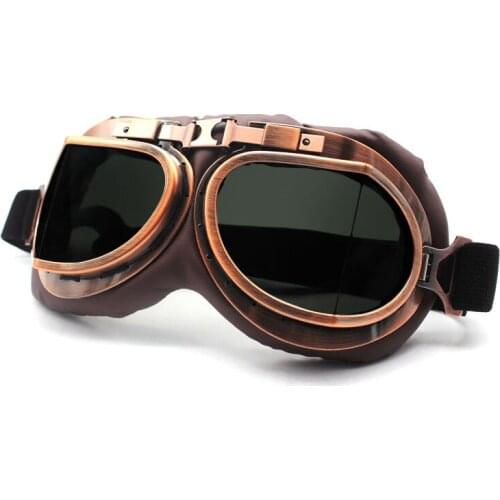 Retro Motocross Goggles Bike Glasses Vintage Moto Classic for Harley Pilot Steampunk ATV Copper UV Protection