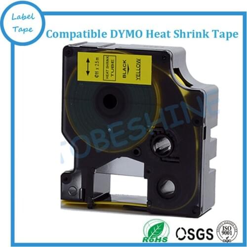 DYMO Rhino Heat Shrink label tape 19mm Black on Yellow compatible DYMO Rhino label printer