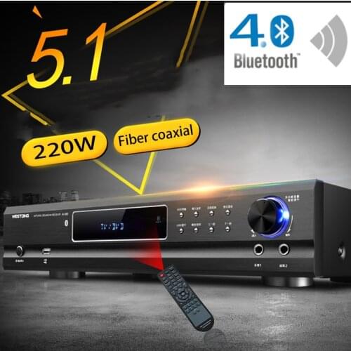 220V 650W 5.1 Channel 4.0 Bluetooth Amplifier AV-985 Home Theater Audio High Power Home Fever Ktv Amplifier Karaoke