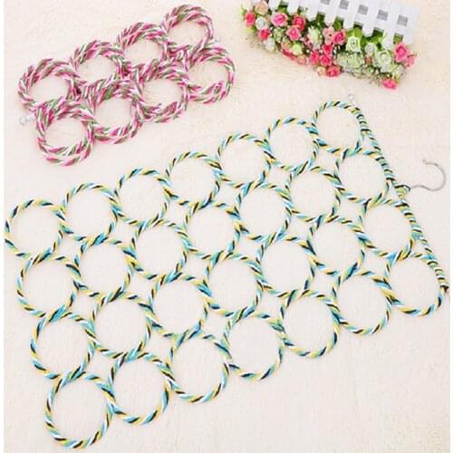 1 PC Racks Ring Rope Scarf Holder Hangers Towel Hook Storage Holder Rattan Weave Shawl Display Carves Organizer